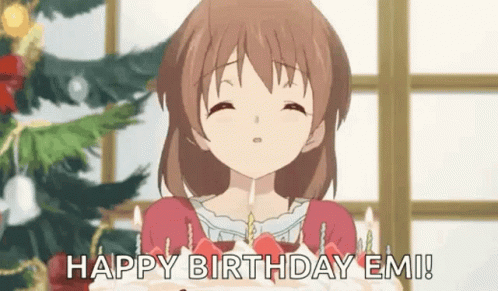 Happy Birthday Anime Clannad Emi Blowing Cake GIF