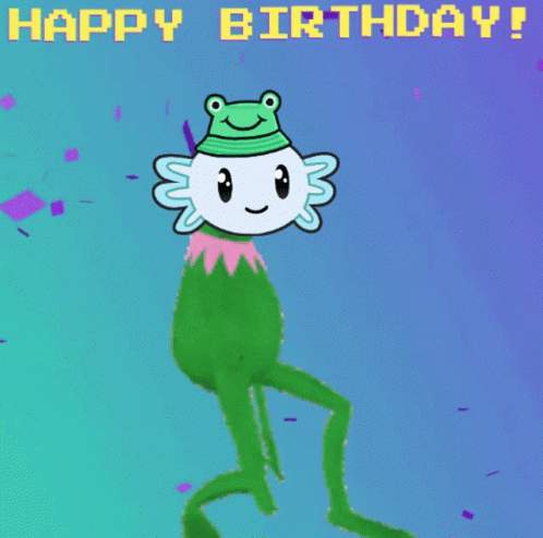 Happy Birthday Anime Dancing Axolittles GIF