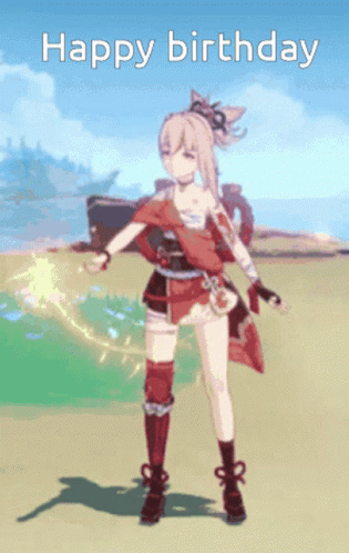 Happy Birthday Anime Genshin Impact Yoimiya GIF