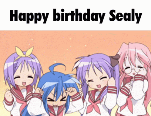 Happy Birthday Anime Lucky Star Sealy GIF