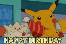 Happy Birthday Anime Pokemon Pikachu GIF