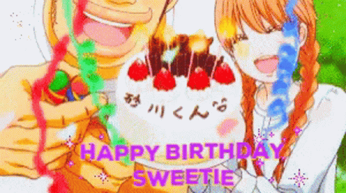Happy Birthday Anime Sweetie Cake GIF