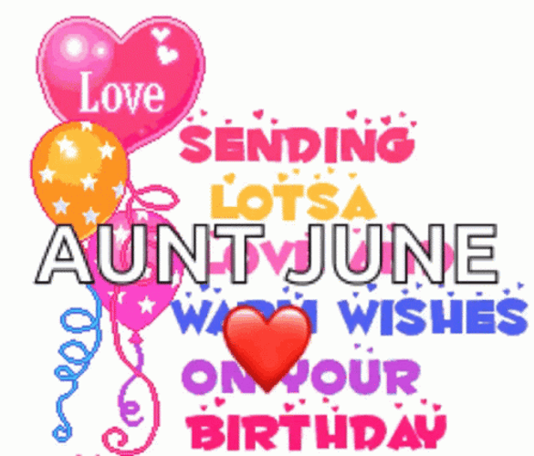Happy Birthday Auntie Animated Greeting Balloons GIF