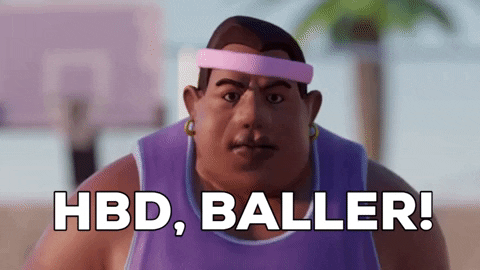 Happy Birthday Baller Funny Face Animation GIF