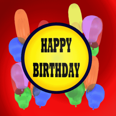 Happy Birthday Balloons In Different Shapes GIF