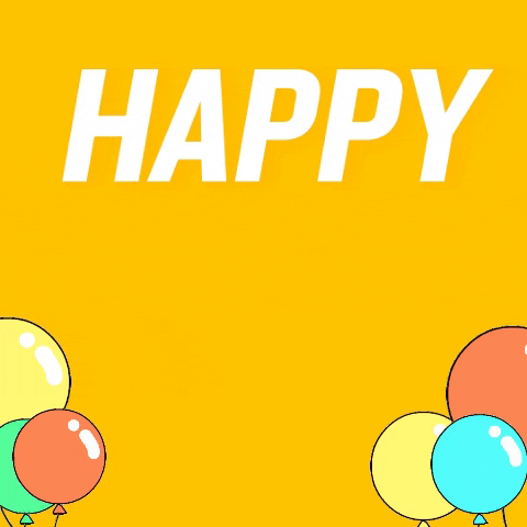 Happy Birthday Balloons Simple Design GIF