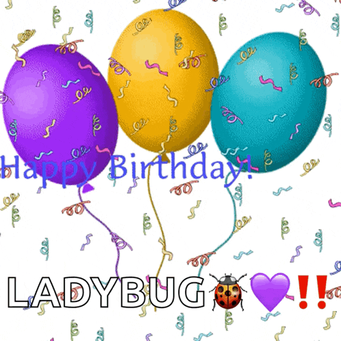 Happy Birthday Baloons Streamers Confettie Gif GIF