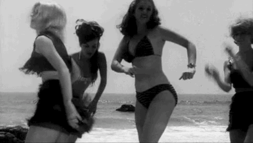 Happy Birthday Beach Bikini Girls Dancing GIF