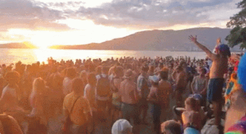 Happy Birthday Beach Sunset Party GIF