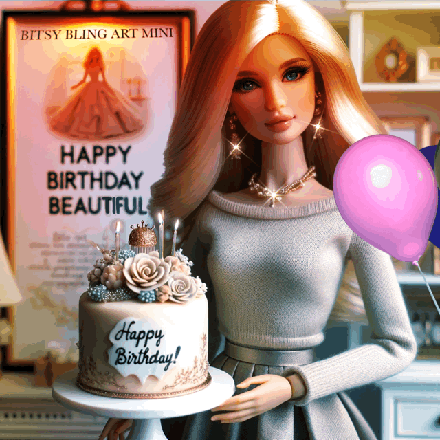 Happy Birthday Beautiful Barbie Doll GIF