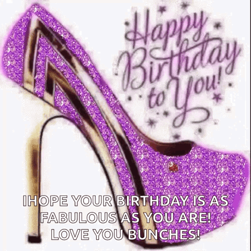 Happy Birthday Beautiful Bedazzling Stiletto GIF