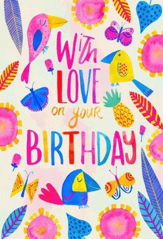 Happy Birthday Beautiful Polychromatic Mobile Art GIF