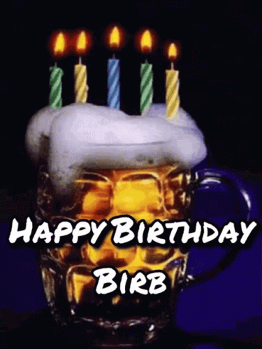 Happy Birthday Beer Birthday Cake Fireworks GIF