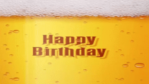Happy Birthday Beer Bubbles Foam GIF