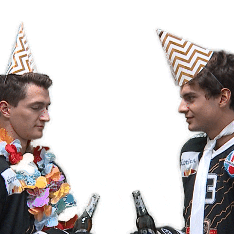 Happy Birthday Beer Toasting Party Hat GIF