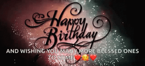 Happy Birthday Blessings With Fireworks GIF