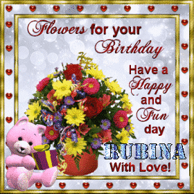 Happy Birthday Blessings Bear Opening Gift GIF