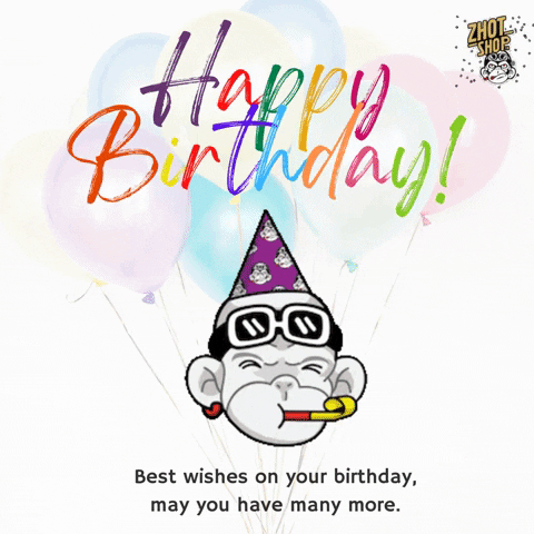 Happy Birthday Blessings Monkey Party GIF