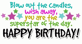 Happy Birthday Blow Out Candles Wish Away Superstar Card