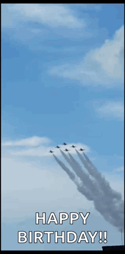 Happy Birthday Blue Jet Flying