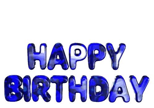 Happy Birthday Blue Letters