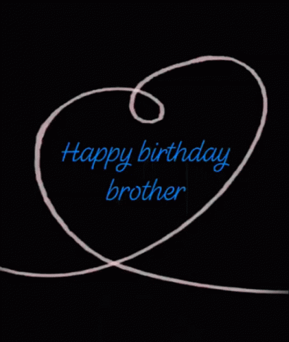 Happy Birthday Bro Inside Heart Shape GIF