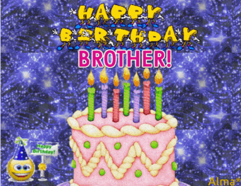 Happy Birthday Bro With Cake GIF