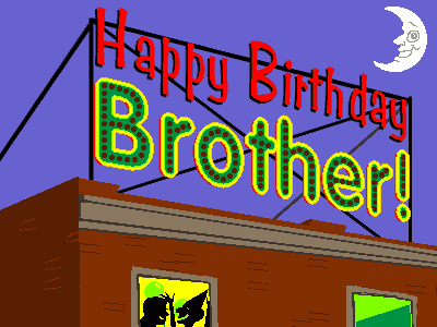Happy Birthday Brother Funny Colorful Sign GIF