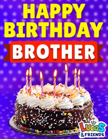 Happy Birthday Brother In Law Cake With Candles GIF