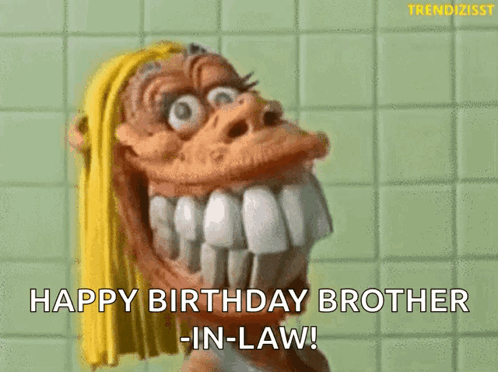 Happy Birthday Brother In Law Claymation Cartoon Girl GIF