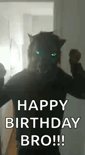 Happy Birthday Brother In Law Man Wolf Head GIF