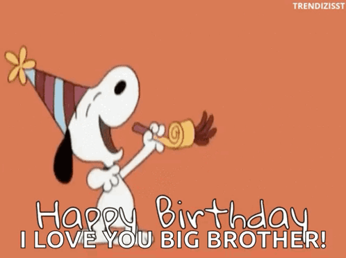 Happy Birthday Brother In Law Snoopy Party Horn GIF