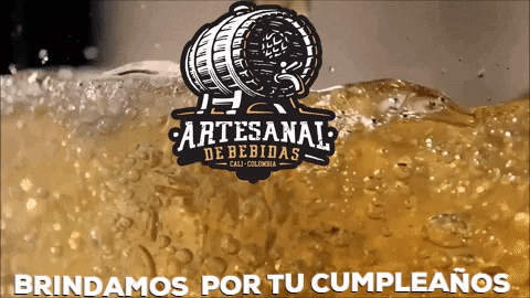 Happy Birthday Bubbling Artesanal Beer GIF