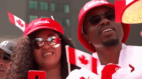 Happy Birthday Canada Flag Wave Beach GIF