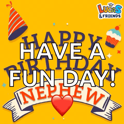 Happy Birthday Card For Nephew With Heart GIF