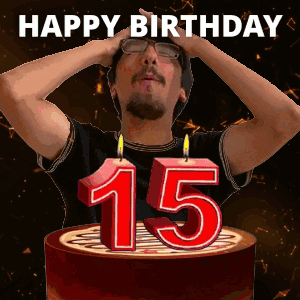 Happy Birthday Card Red Hearts Black Background