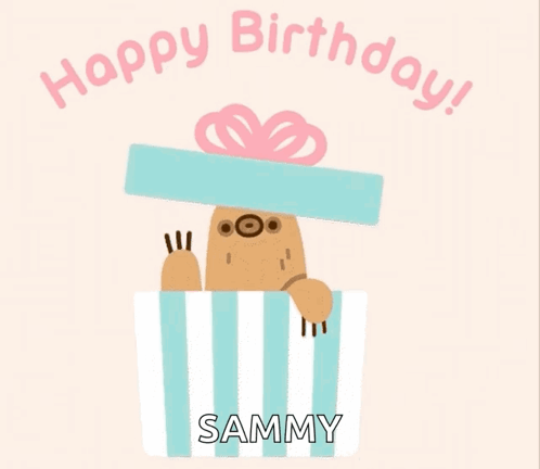 Happy Birthday Card Sloth In Box GIF