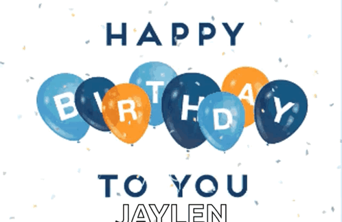 Happy Birthday Card with Balloons and Confetti