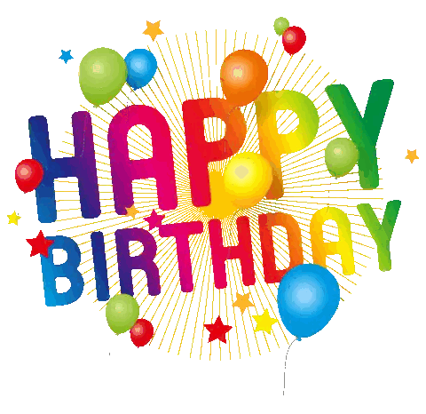 Happy Birthday Card with Balloons and Stars