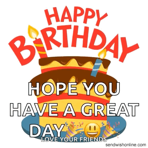 Happy Birthday Card With Cake and Candles