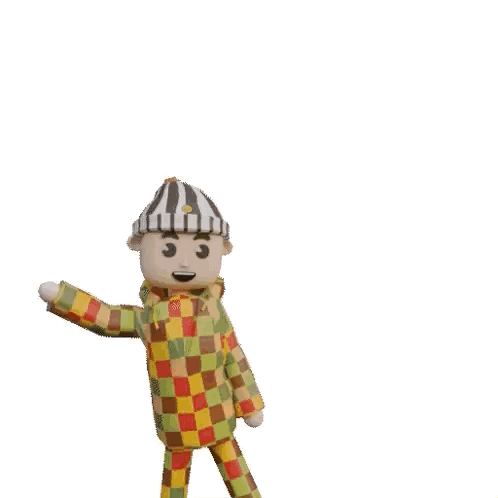 Happy Birthday Card With Clown In Striped Hat GIF