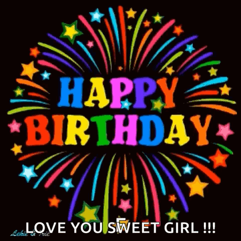 Happy Birthday Card with Fireworks