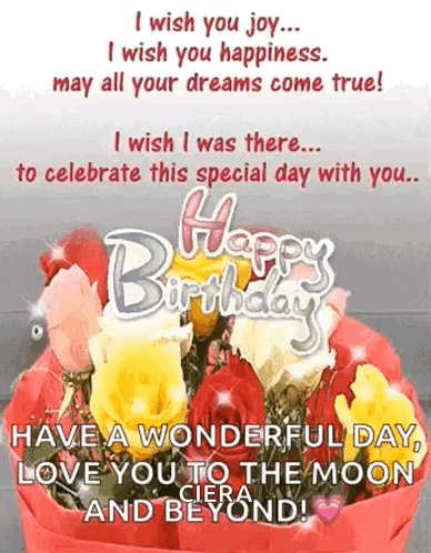 Happy Birthday Card With Flowers GIF