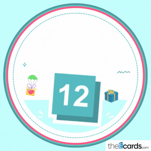 Happy Birthday Card With Number 12