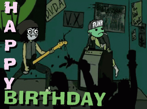 Happy Birthday Card with Punks
