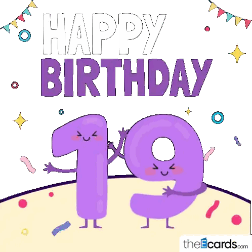 Happy Birthday Card with Purple Nine