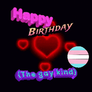 Happy Birthday Card With Transgender Symbol GIF