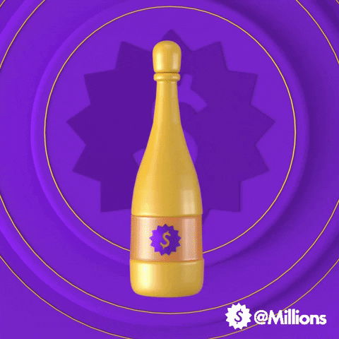 Happy Birthday Champagne Glass Cheers GIF