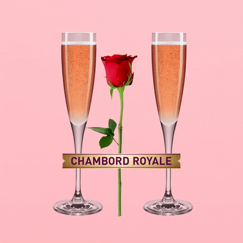 Happy Birthday Champagne Rose Cocktail GIF