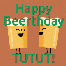 Happy Birthday Cheers Animated Beers Laughing GIF